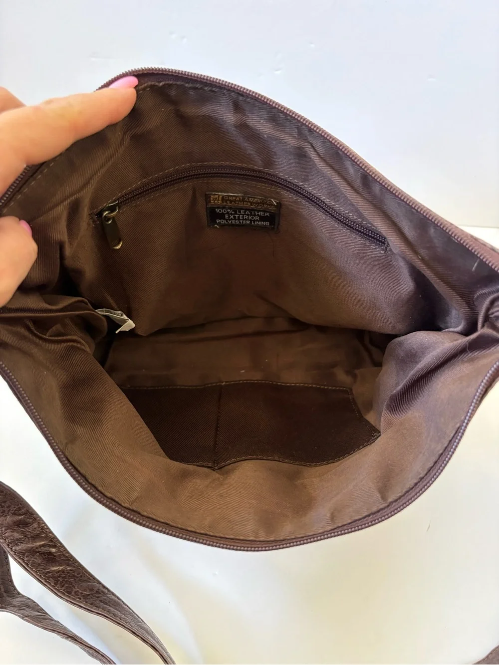 Great American Leather works Bag Purse Brown Snake Crossbody Career‎ Academia